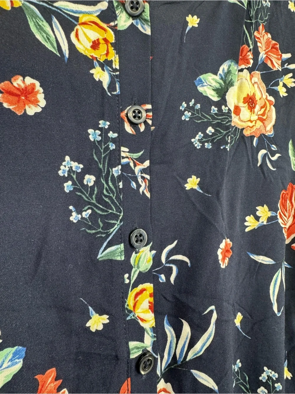 Torrid Floral Babydoll Tunic Tank Top Navy Blue Sleeveless Rayon Blouse 3X NWT